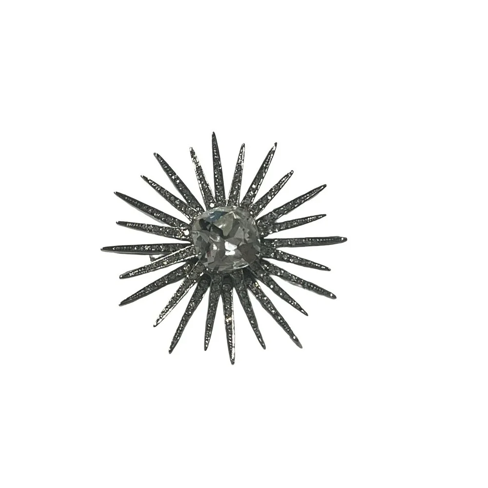 New Kenneth Jay‎ Lane KJL Signed Starburst Brooch Pin